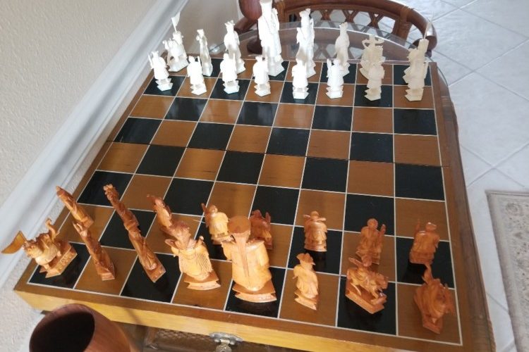Rare hand carved ivory chess set - Villages4sale