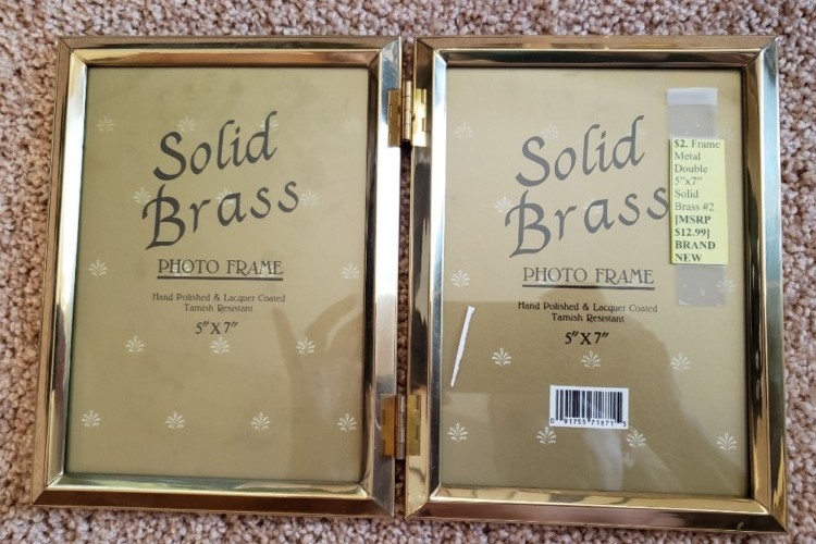Frame $2 Metal Solid Brass Double 5x7 qty 2 Frame $2 Metal Solid Brass Double 5x7 qty 2
