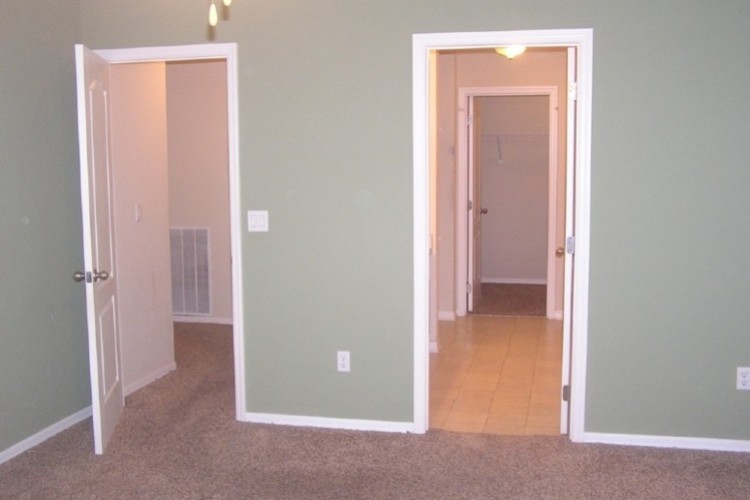 shot from bedroom to hall and bathroom