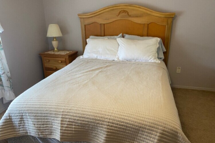 Oak Queen Bed and mattress
