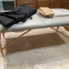 Massage table with accessories